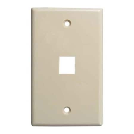 Chiptech, Inc Dba Vertical Cable Vertical Cable, Single (1) Port Keystone Wall Plate (Flush) Ivory 304-J2632/1P/IV